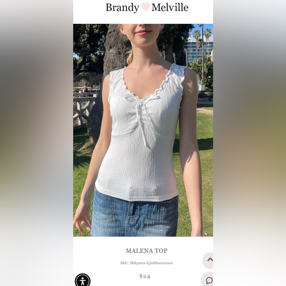 MALENA TOP - Brandy Melville (white) NEW!